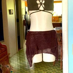 Brown Mesh tie skirt